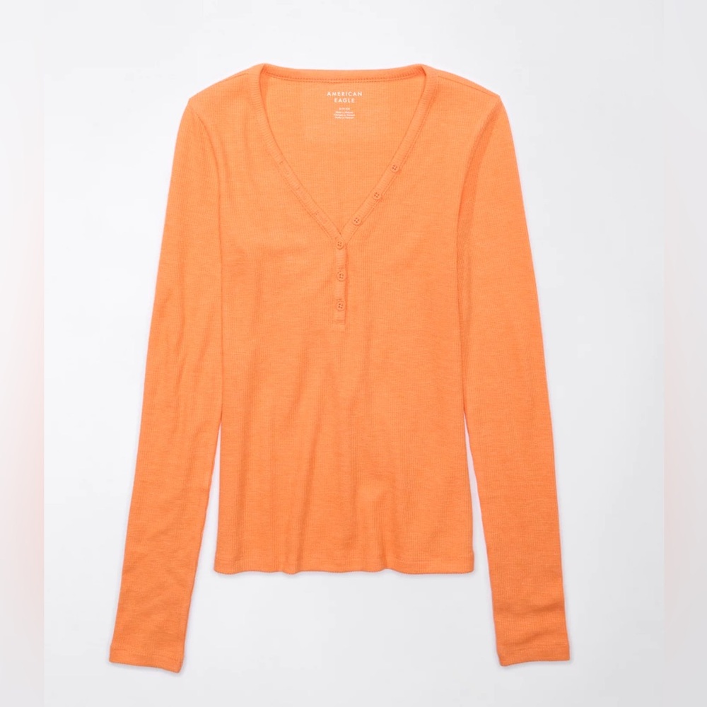 AE Waffle Long Sleeve Henley Tee